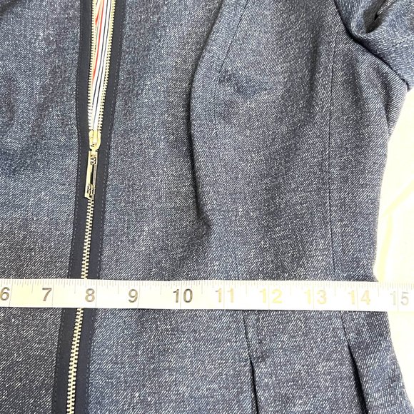 Tommy Hilfiger Women's Blazer Full Zipper Size 0 Navy Rayon Blend Jacket - Picture 8 of 10